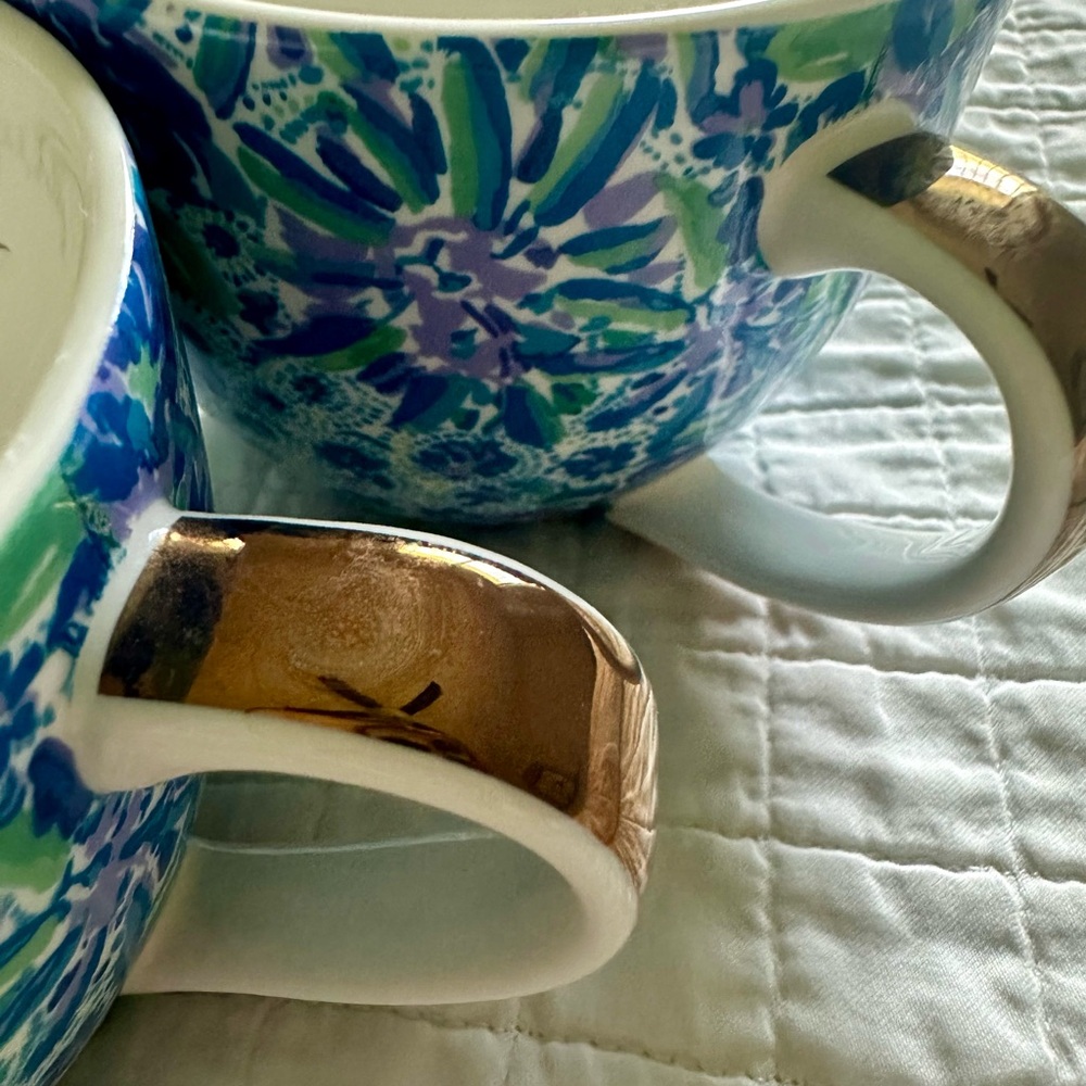 🆕 Lilly Pulitzer Ceramic Mugs, Set of 2